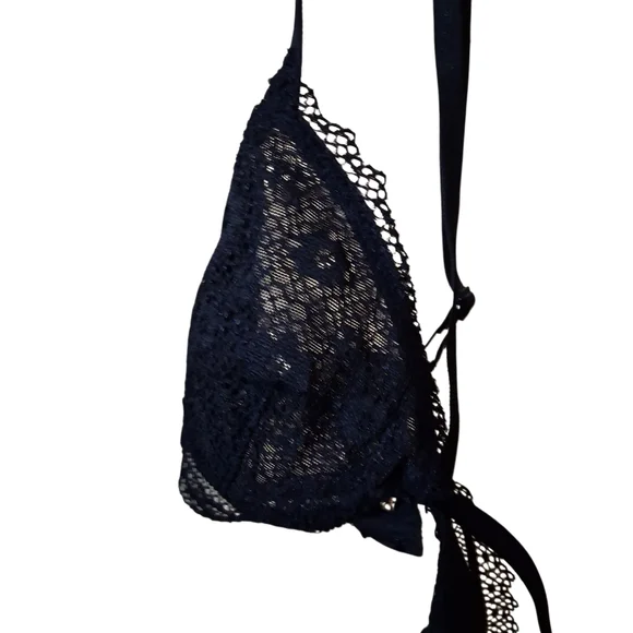 EUC Victoria's Secret Black Sz. S Unlined No Underwire Mesh/Lace Bra - Picture 7 of 7